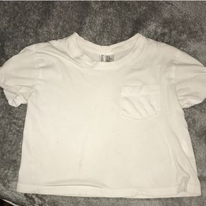 White pocket crew tee H&M